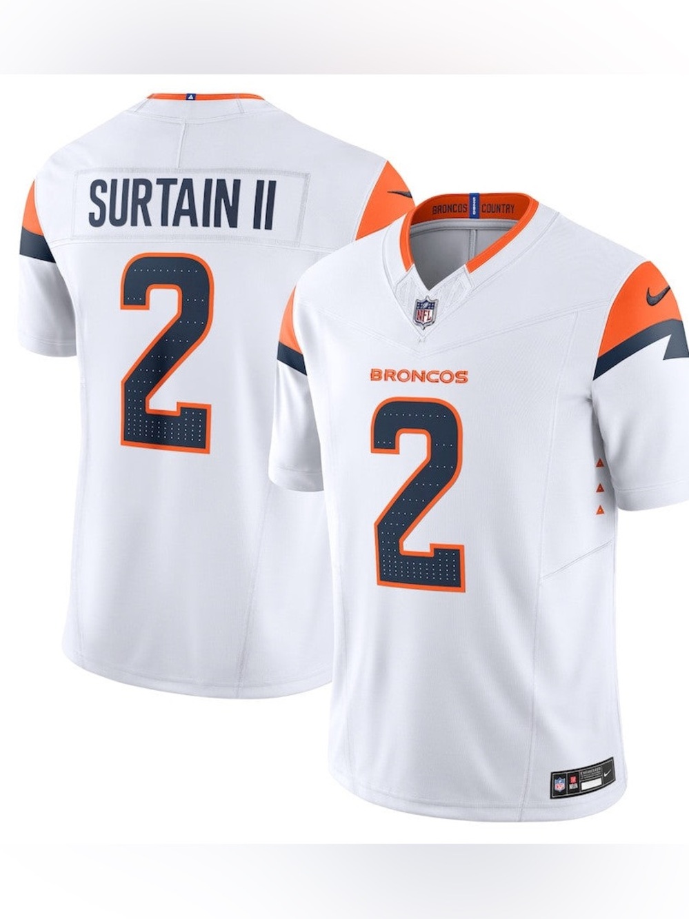 Patrick Surtain II Denver Broncos Game Jersey Home Orange